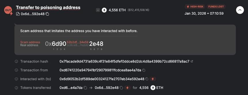 Web3 Antivirus公布的另一起地址投毒案例