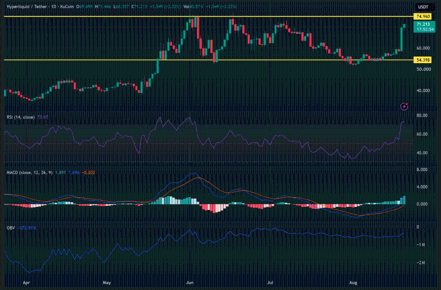 HYPE/USDT daily chart