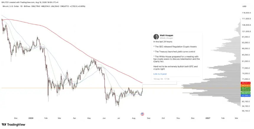 比特币突破66,000美元,Matt Hougan的催化剂分析图,来源:TradingView