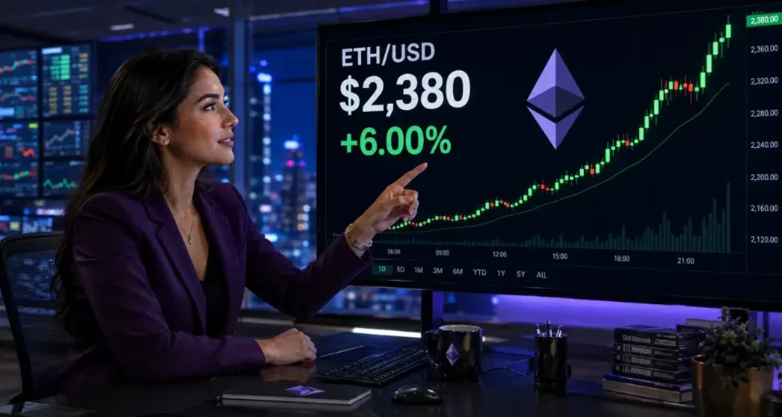 Analyst watches Ethereum rise 6% to $2,380 on an FX:ETHUSD market chart