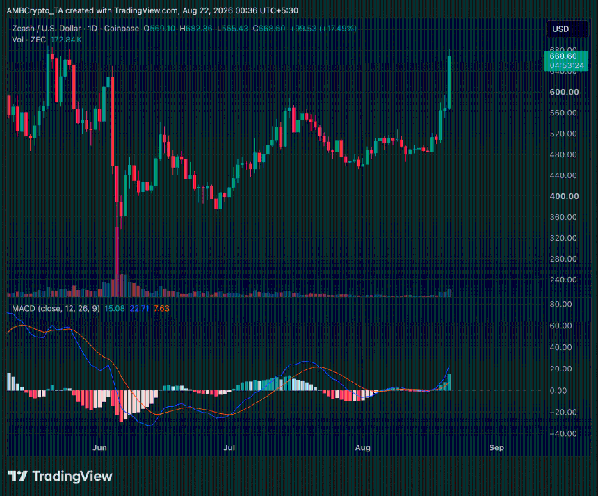 zcash ZEC daily price chart