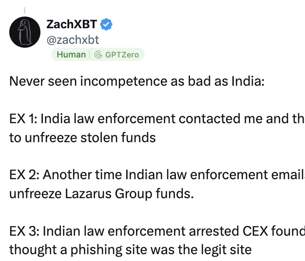 ZachXBT on India