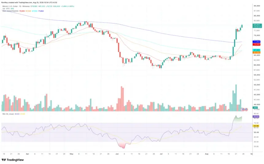 BTC 1-day price chart
