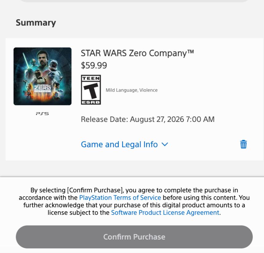 A Sony PlayStation purchase.