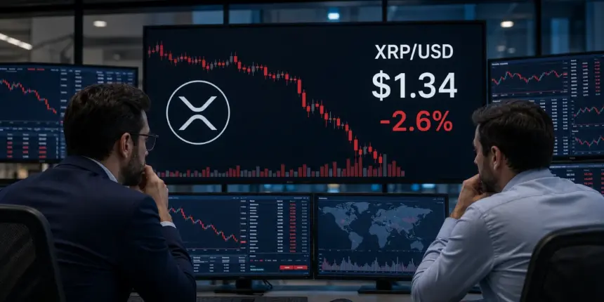 分析师关注XRP下滑至1.34美元