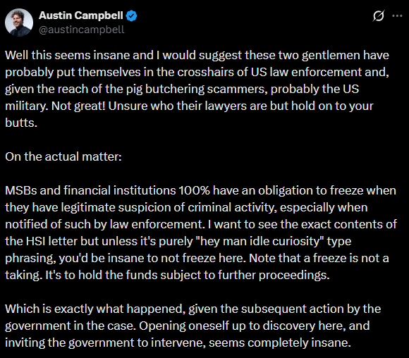 tether lawsuit social media post