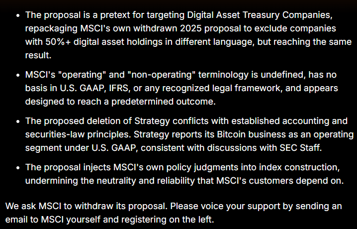 Strategy MSCI response