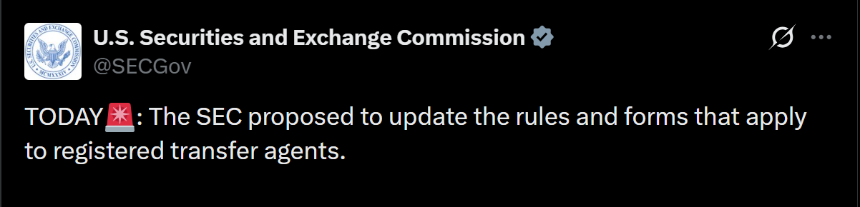 SEC Proposes First Major Transfer Agent Overhaul in 40 Years, Paving Way for Tokenized Securities in Mainstream Markets