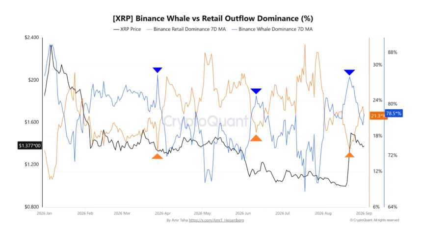 Whale outflow dominance chart