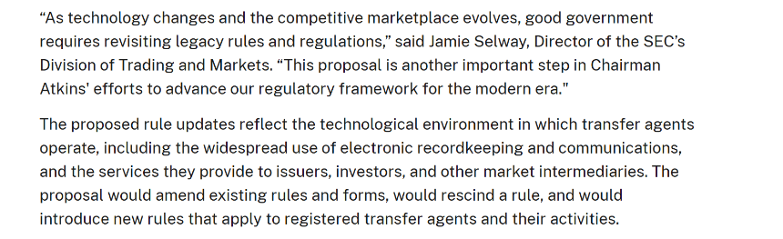 SEC Proposes First Major Transfer Agent Overhaul in 40 Years, Paving Way for Tokenized Securities in Mainstream Markets