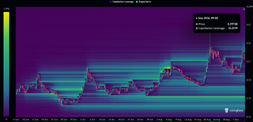 ADA liquidation heat maps