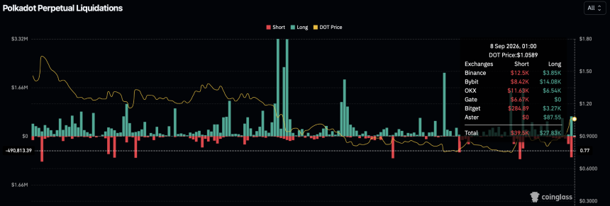 DOT liquidation chart
