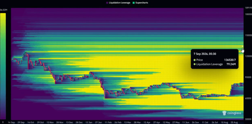 Bitcoin liquidation heatmap