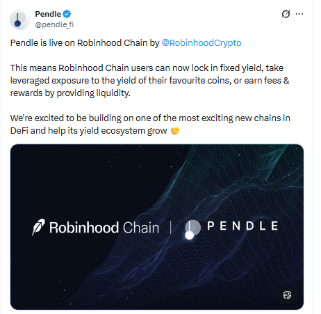 Pendle announcement on X