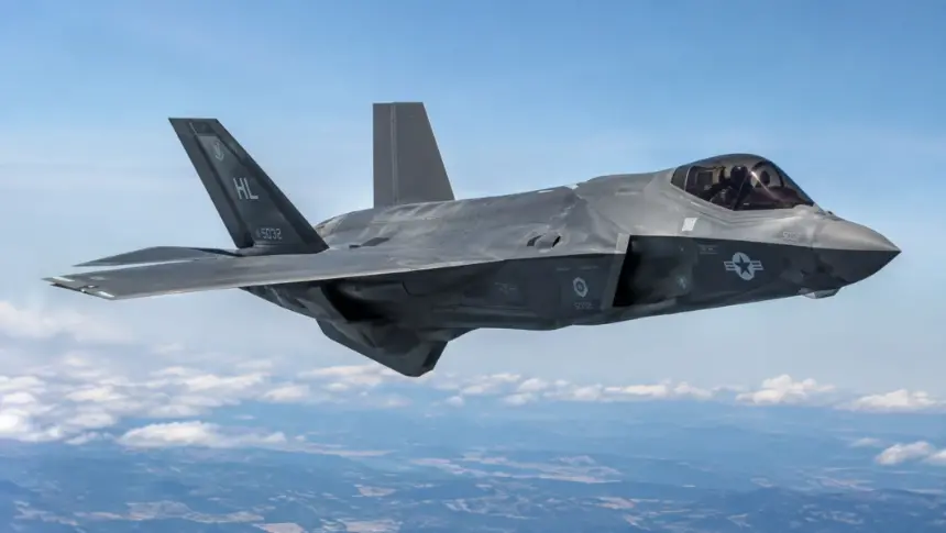F-35 jet flying in the air