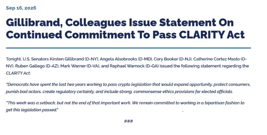 CLARITY Act Survives Senate Cloture Defeat but Faces a Shrinking Path in Congress