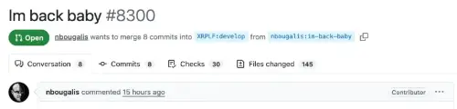 XRP Ledger 元老 Nik Bougalis 回归核心开发：David Schwartz 力挺，PR #8300 推进 BaseUInt 底层重构