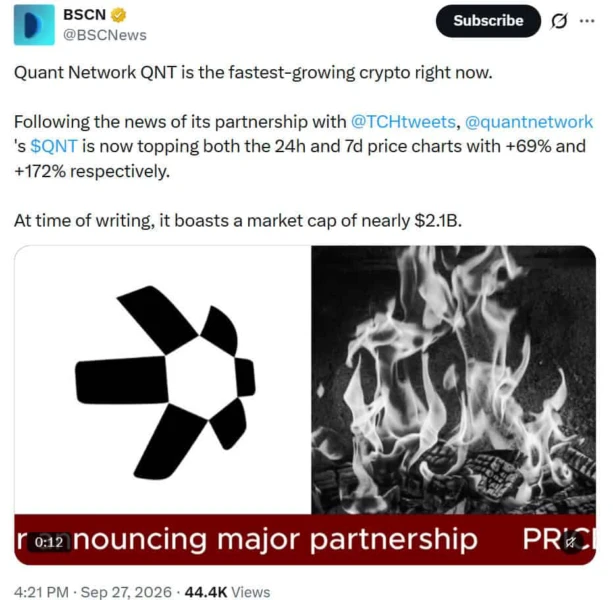 Quant QNT Price news update