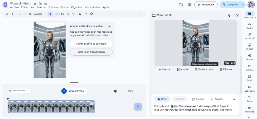 Google 向所有人在 Google Vids 中免费开放 1080p AI 视频生成