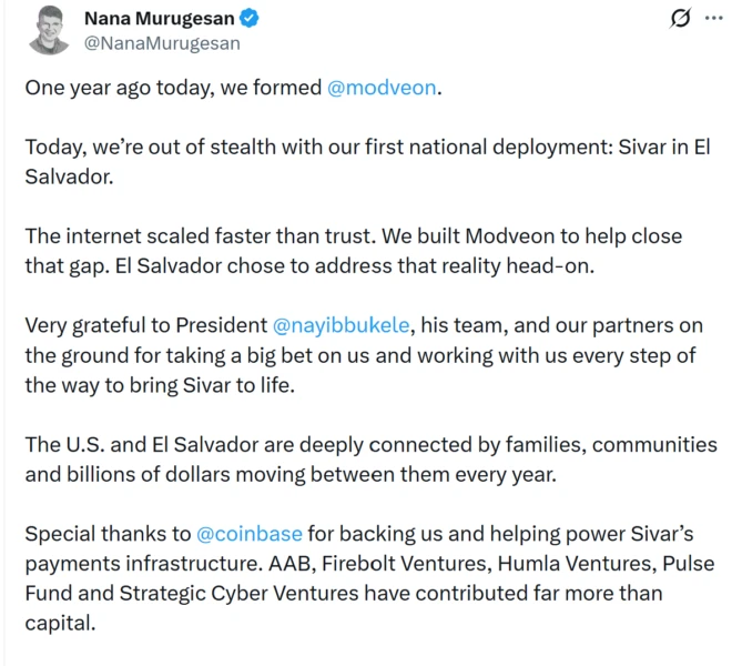 Modveon 首席执行官 Nana Murugesan