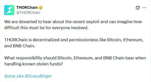 Bitget 黑客事件考验 THORChain 去中心化防线:DeFi 审查困境与法律风险升温