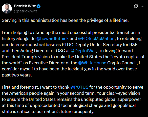 White House crypto Witt