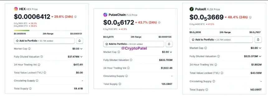 PulseChain、HEX、PulseX在Richard Heart被捕后暴跌