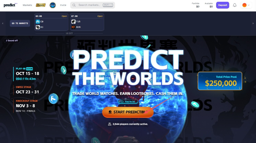 热门交互合集 | predict.fun上线LOL活动;RAFA Finance测试网已上线(10月15日)