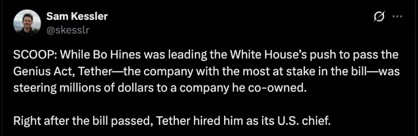 Bo Hines 与 Tether