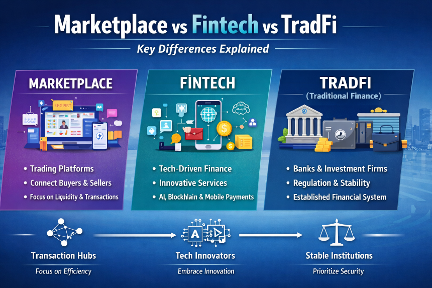 Marketplace vs Fintech vs TradFi | 三种金融系统的详细比较