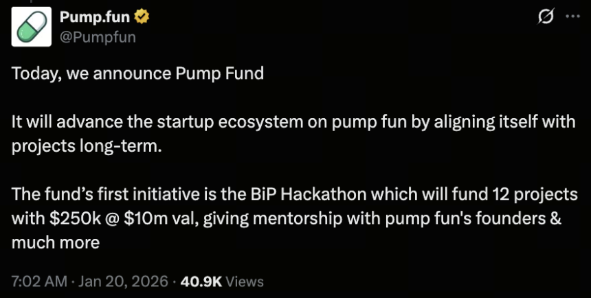 Pump.fun 发起价值 300 万美元的“公共构建”黑客马拉松,鼓励可验证链上产品的开放开发