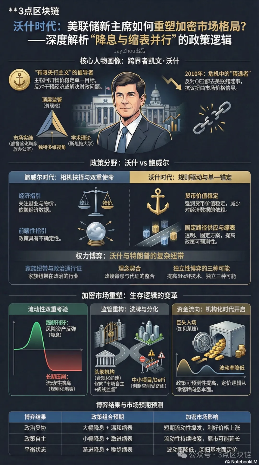 三个关键变化:分析新任美联储主席凯文·沃什对加密货币市场的影响