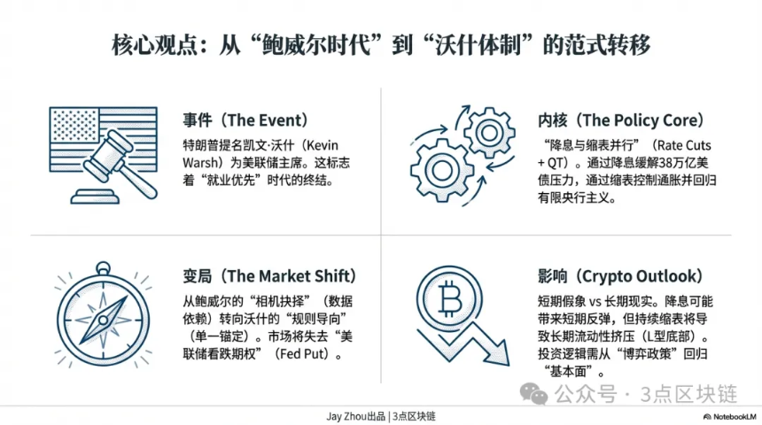 三个关键变化:分析新任美联储主席凯文·沃什对加密货币市场的影响