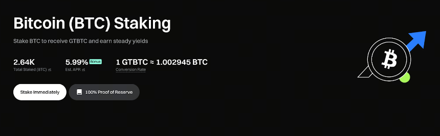 GTBTC 产品概述：持有 BTC 赚取 5.99% 年化收益