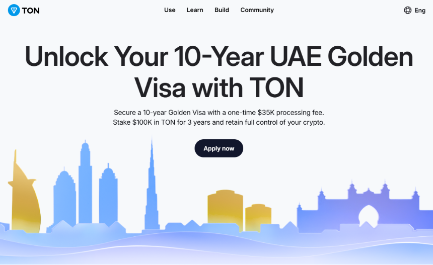 当居住权代币化时，质押 Toncoin 以获得阿联酋签证