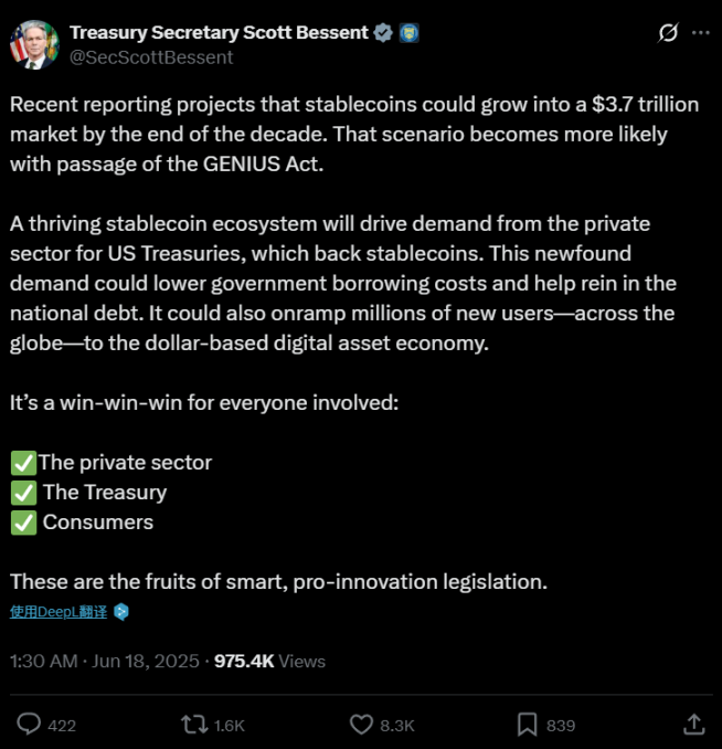 《GENIUS 法案》通关参议院,美国真要成加密货币之都?