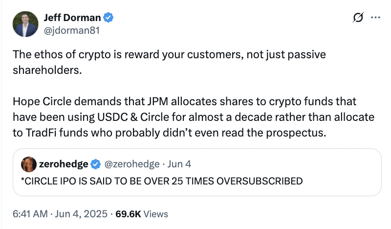 Circle 首次公开募股是加密货币精神的对立面