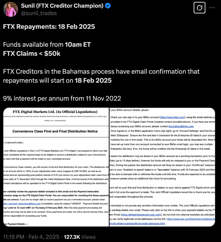 FTX 赔付对加密的影响