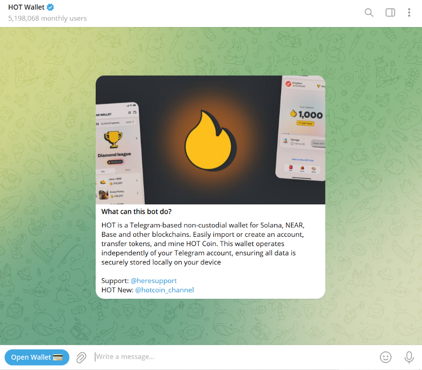 Telegram上的HOT Wallet是什么?