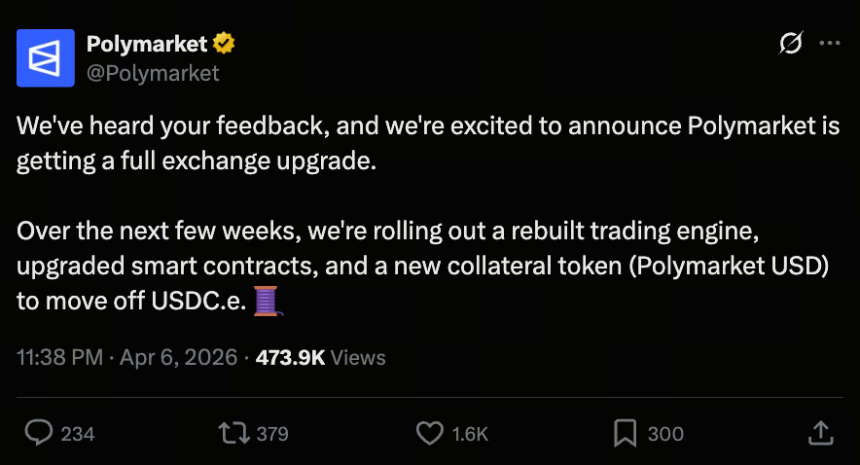 推出 Polymarket USD 作为新抵押资产