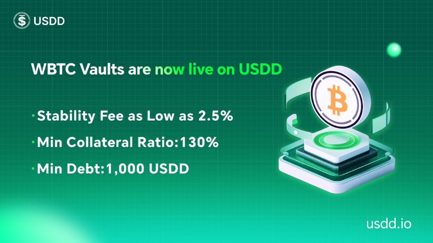 USDD 推出 WBTC 金库机制:在比特币持仓中释放流动性的新型 DeFi 架构