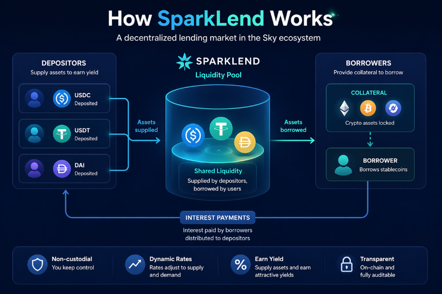 SparkLend 的借贷机制如何运行？