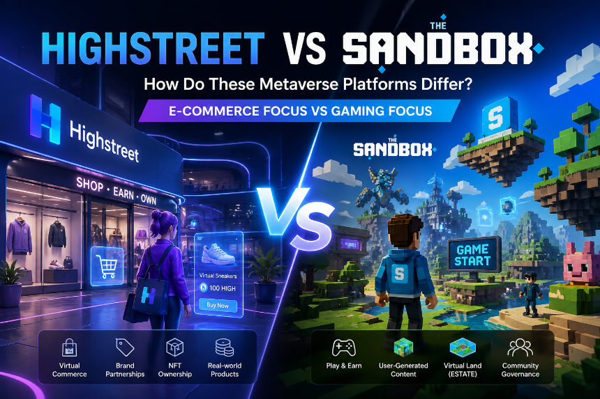Highstreet vs Sandbox:元宇宙平台在电商与游戏机制上的差异