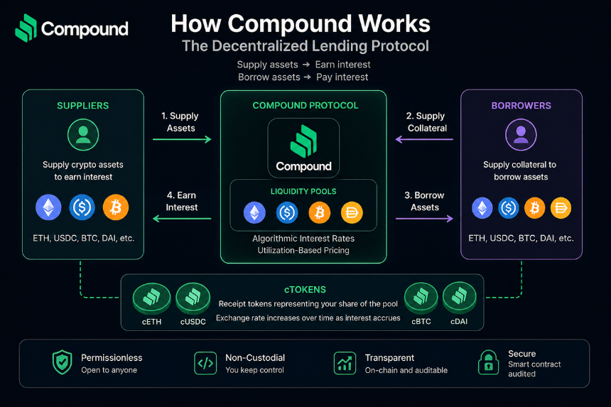 Compound 的去中心化借贷流程是怎样开始的?