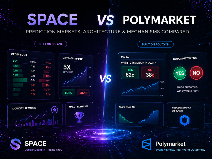 Space vs Polymarket:预测市场在架构与机制上的差异