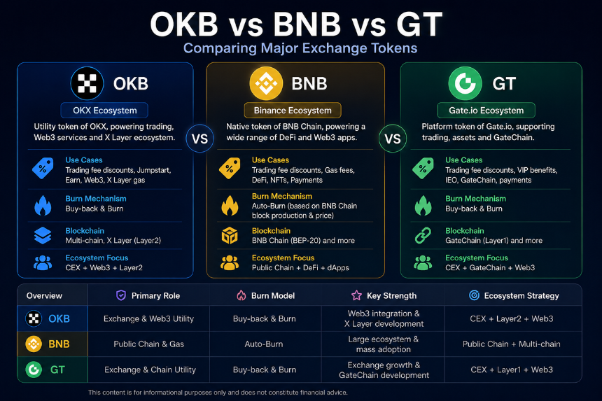 OKB、BNB 与 GT 简析