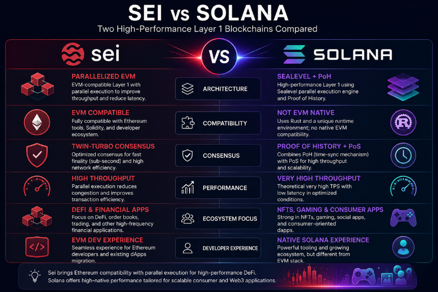 Sei 与 Solana 的核心差异对比