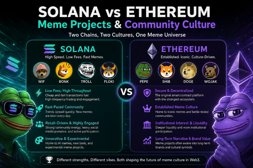 Solana vs Ethereum Meme Ecosystems