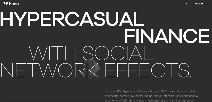 Hana Network 的 Hypercasual Finance