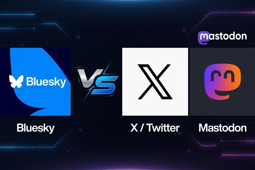 Bluesky vs Twitter/X VS Mastodon
